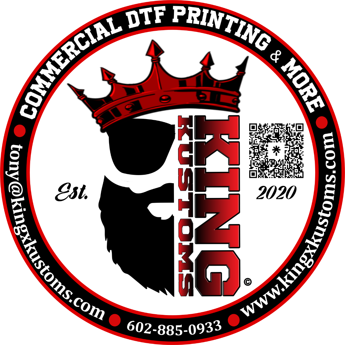 DTF Custom Prints King Kustoms