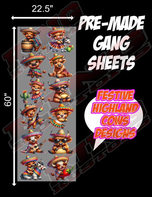 FESTIVE HIGHLAND COWS